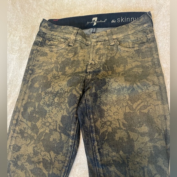 7 For All Mankind Floral Patterned The Skinny Jeans Sz25 - Picture 2 of 8